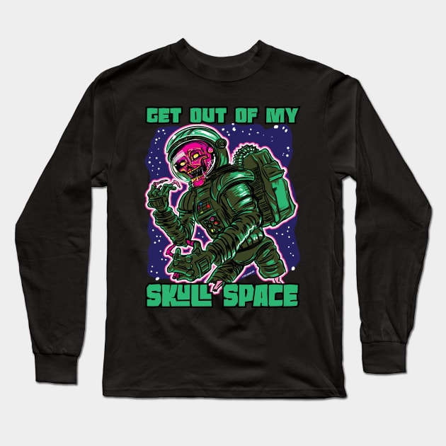 Get Out of My Skull Space Zombie Astronaut Long Sleeve T-Shirt by eShirtLabs